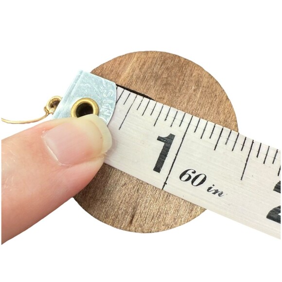 J. Jill Round Wood Earrings Gold Tone Drop Dangle Brown Neutral Boho Earthy NWT - Picture 5 of 9